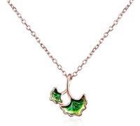 Sterling Silver Chain,Rose Red Enamel For Women Vintage Maple Leaf Pendant Dainty Trendy Choker Delicate Chain Gift Jewelry Her Girls