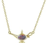 Sterling Silver Chain,S925 Birthstone Necklace Personalized Infinity Crystal Teapot Pendant Dainty Trendy Choker Delicate Chain Jewelry For Her Girls Couples