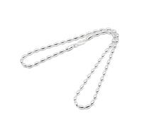 Sterling Silver Charleston Rice Bead Sturdy Necklace Chain 4 x 5mm Beads 400ga with Lobster Clasp (18)