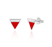 Sterling silver children's red triangle stud earrings/Gift box
