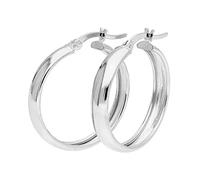 Sterling Silver Chunky Creole 25mm Hoop Earrings
