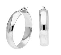 Sterling Silver Chunky Creole 30mm Hoop Earrings