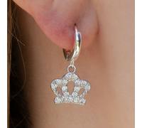 Sterling Silver Crystal Crown Earrings