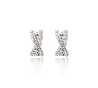 Sterling silver crystal set huggie kiss earrings Mother's Day Jewellery Gift for Her Mum Mother Wife Nan Auntie