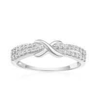 Sterling Silver Cubic Zirconia Kiss Eternity Ring