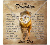 Sterling Silver Cubic Zirconia Necklace - To My Daughter From Dad, Birthday Gift