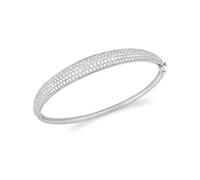 Sterling Silver Cubic Zirconia Pavé Set Domed Bangle