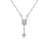 Sterling Silver Cupid's Arrow Pendant Necklace Delicate Romantic Love Zircon Clavicle Chain Charming Jewelry Gifts for Her