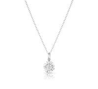 Sterling Silver CZ Daisy April Birth Flower Necklace