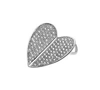 Sterling Silver CZ Love Heart Charm Pendant Necklace 16>18 inch - RE1674 Jewelco London White One Size