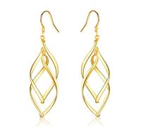 Sterling Silver Dangle Earrings for Women Girls, Drop Hypoallergenic Twisted Linear Earring for Birthday Anniversary Jewellery Gifts