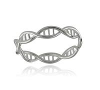 Sterling Silver DNA Molecule Double Helix Ring Band, Sizes 6-10, Science (6)
