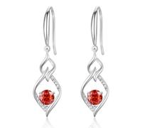 Sterling Silver Drop Earrings for Women, Hypoallergenic Silver Dangle Earring with Cubic Zirconia Double Twisted Linear Marquise Loops Wire CZ Hook Linear Earring Jewellery Gifts for Her Girls