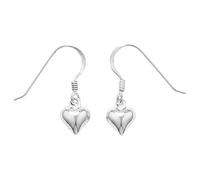 Sterling Silver Earrings Celtic Knot Twist Drop Earrings Dangle Classic Drop Earrings 925 Silver14K Gold Pearl Drop Earrings for Women Jewellery Gifts for Her (Puff Heart 20mmx7mm)