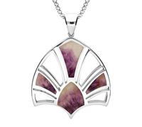 Sterling Silver Eight Stone Blue John Style & Fashion Tiara Inspired Necklace - Silver
