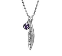 Sterling Silver Emma Stothard Silver Darling Amethyst Float Small Charm Necklace EST-045