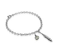 Sterling Silver Emma Stothard Silver Darling Green Quartz Float Charm Bracelet EST-014