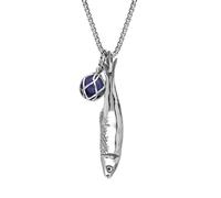 Sterling Silver Emma Stothard Silver Darling Lapis Lazuli Float Medium Charm Necklace EST-059