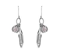 Sterling Silver Emma Stothard Silver Darling Rose Quartz Float Charm Hook Earrings EST-026
