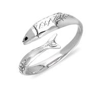 Sterling Silver Emma Stothard Silver Darling Slim Crossover Ring