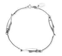 Sterling Silver Emma Stothard Silver Darling Three Fish Chain Link Bracelet - Silver
