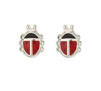 Sterling silver enamel ladybird Andralok stud earrings/Gift box included