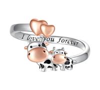 Sterling Silver Engagement Ring for Women, Adjustable Cubic Zirconia Love Heart Ring, Valentine's Day Wedding Eternity Promise Infinity Thumb Ring Anniversary Jewellery