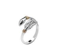 Sterling Silver Feather Arrow Ring, Adjustable Size, Two-Tone Gold Accent,for Women Girls, Chic Gifts for Mother, Girlfriends, Sister