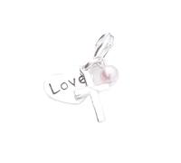 Sterling Silver First Holy Communion Charm - Cross Love and Pink Pearl Charms - Personalised Gift Box - Christening Gifts