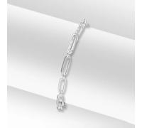 Sterling Silver Flat Paperclip Articulated 7.5 Bracelet