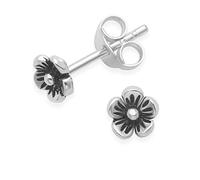 Sterling Silver Flower Earrings - SIZE: TINY!!!! 5mm. Discreet, petite Gift Boxed Flower Stud Earrings. Perfect for second piercing. 5162
