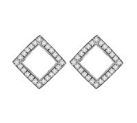 Sterling Silver Geometric Star Heart Square Mosaic Zircon Stud Earrings For Women Jewelry