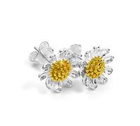 Sterling Silver & Gold Dipped Daisy Flower Stud Earrings
