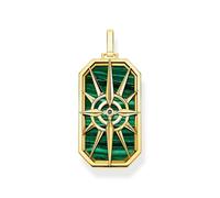 Sterling Silver Gold Plated Green Compass Pendant PE869-140-6