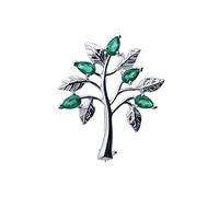 Sterling Silver Green Onyx Brooch Tree of Life