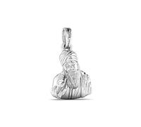 Sterling Silver Guru Nanak Chain Pendant (Pendant with Chain) for Men and Women Nanak Guru Dev Ji Chain Locket for Good Luck & Wealth