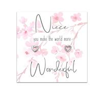 Sterling Silver Heart Earrings For Niece - Versatile Open Heart Sterling Silver Stud Earrings - Thoughtful Niece Gifts - Ideal for all Special Occasions - From Auntie Uncle