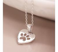Sterling Silver Heart Paw Print Necklace | Mini Gift | Cracker Filler