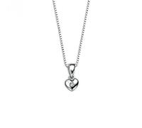 Sterling Silver Heart Pendant P620 - Distinctive Detail | Acotis - Sterling Silver / Diamond