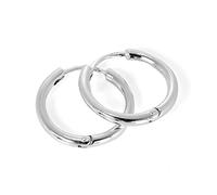 Sterling Silver Heavy Hinged Sleeper 19mm Hoop Earrings