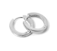 Sterling Silver Heavy Plain Square Tube 16mm Huggie Earrings