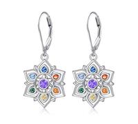 Sterling Silver Hollow Filigree Chakra Lotus Blue Jay Star of David Drop Earring Women Heart Dangle Earrings Birthday Graduation Gifts for Women Wife Mother Daughter Sister