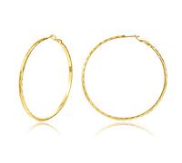 Sterling Silver Hoop Earrings Gold Silver Large Hoops Earring For Women 14K Real Gold Plated Big Thin Hypoallergenic Circle Endless Hoop Earrings 20/30/40/50/60/94mm for women