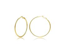 Sterling Silver Hoop Earrings Gold Silver Large Hoops Earring For Women 14K Real Gold Plated Big Thin Hoops Earring Hypoallergenic Circle Endless Hoop Earrings 20/30/40/50/60/70mm for women