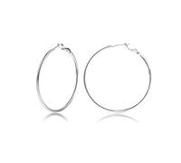 Sterling Silver Hoop Earrings Gold Silver Large Hoops Earring For Women 14K Real Gold Plated Big Thin Hypoallergenic Circle Endless Hoop Earrings 20/30/40/50/60/94mm for women