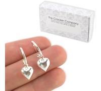 Sterling Silver Hoop & Heart Drop Earrings | Mini Gift | Cracker Filler