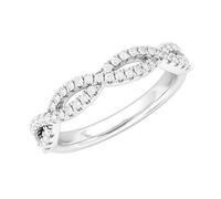 Sterling Silver Infinity Twist Wedding Ring Half-circle Simulated Diamond Matching Ring For Women (N)