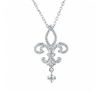 Sterling Silver Iris Flower Pendant Necklace Elegant Light Luxury Inlaid Zircon Clavicle Chain Charming Jewelry Gift for Her