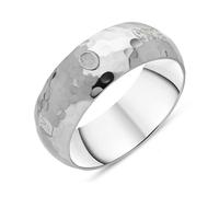 Sterling Silver King's Coronation Hallmark Hammered 8mm Ring D - R