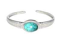 Sterling Silver Ladies Bracelet, Vintage Mosaic Turquoise Cuff Bangle
